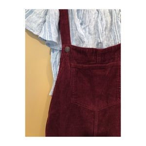 Kendall & Kylie Burgundy Corduroy Overall Dress